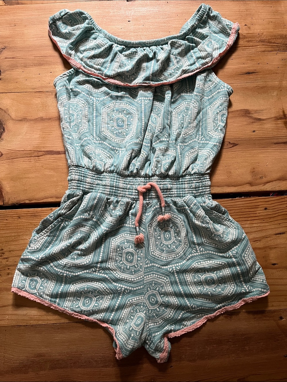 MATILDA JANE 8 Blue/Pink Printed Romper Shorts